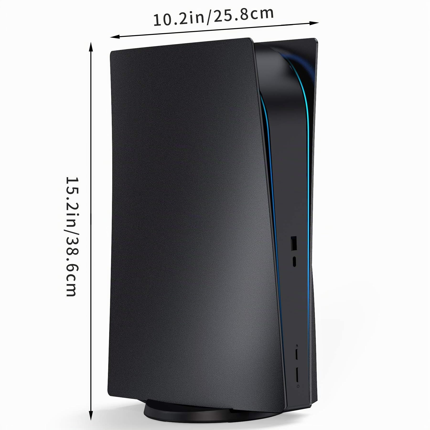 Benazcap Faceplates Funda de Carcasa Negra Placa de Repuesto para Disco Version Console, Placas Laterales Duras a Prueba de Golpes Funda de Carcasa para Consola de Versión de Disco - Negro Mate