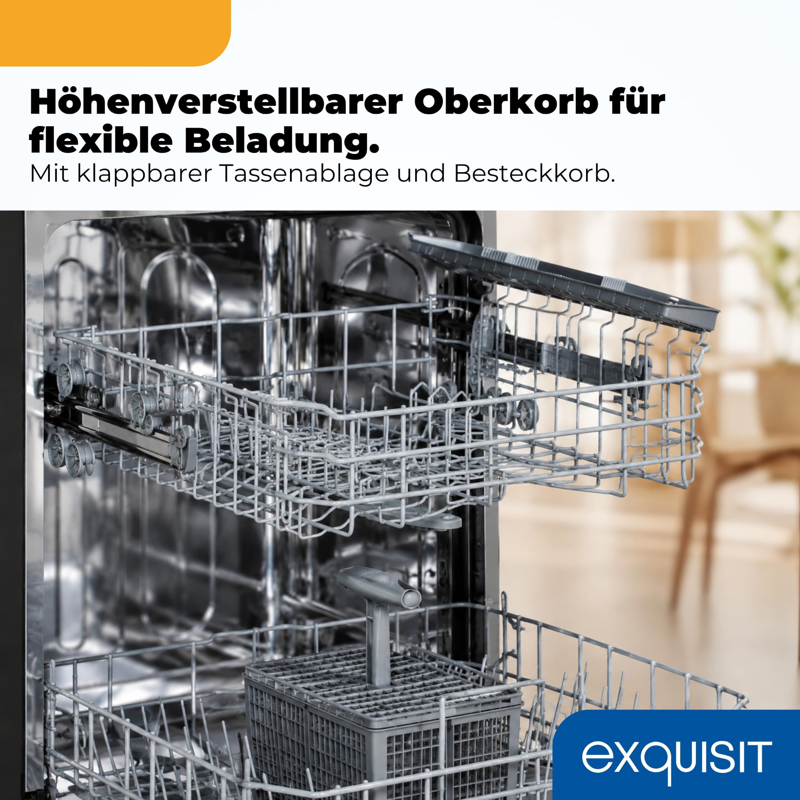 Exquisit Geschirrspüler 60cm 14 Gedecke Energieklasse D 49 dB GSP9114-450D schwarz