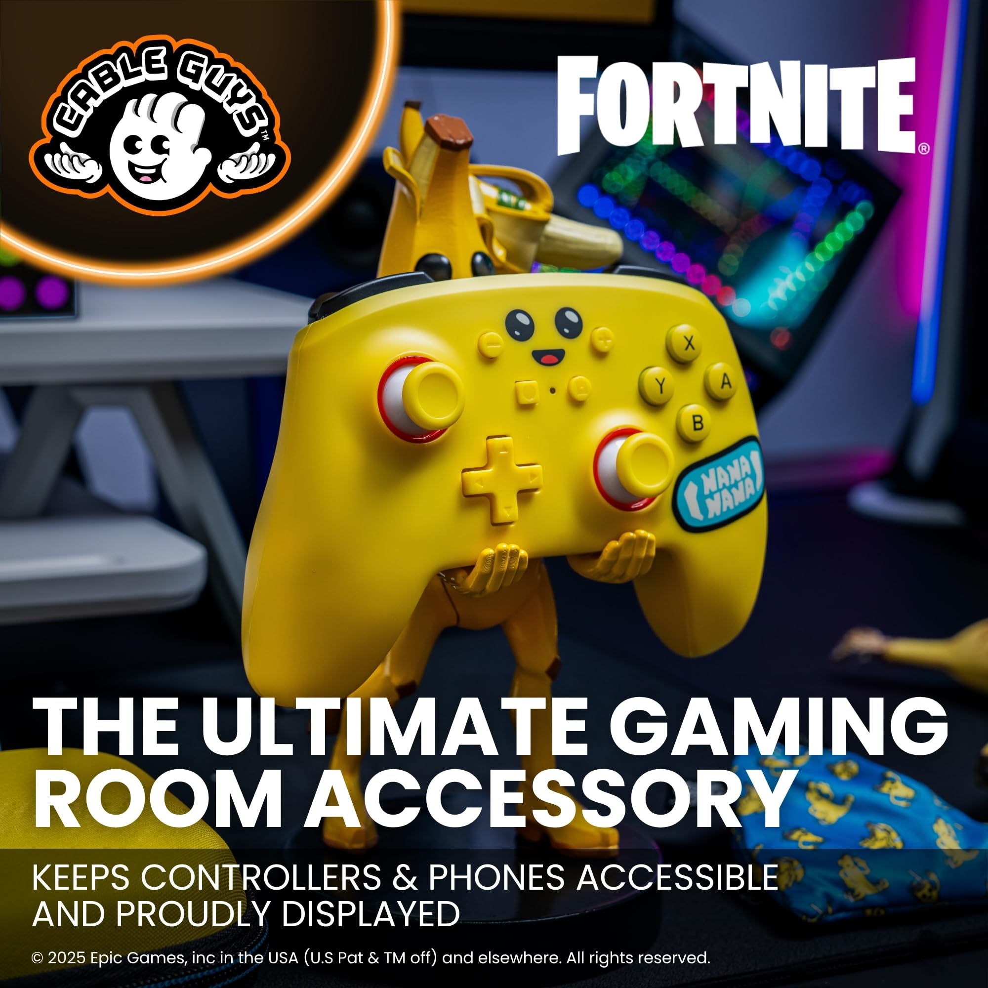 Cable Guys - Fortnite Peely Gaming Accessories Holder & Phone