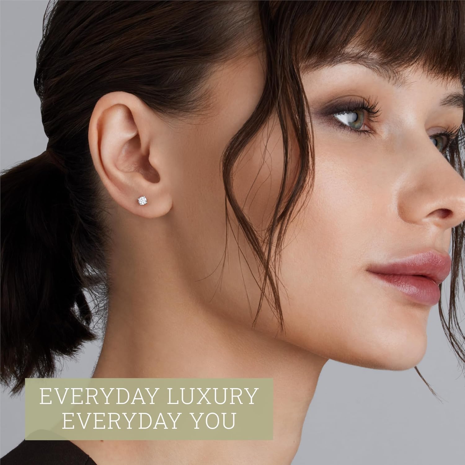 Gilded Lab-Grown Diamond Stud Earrings for Women| 925 Sterling Silver Studs and 14KT Gold 925 Plated Silver | Hypoallergenic Fine Jewelry | 4-Prong Basket, Push Back Nut | Round Cut, SI1 Clarity, F Color | 1/10,1/5,1/4,1/3,3/8,1/2,3/4,7/8,1 Carat Total Weight - Image 7