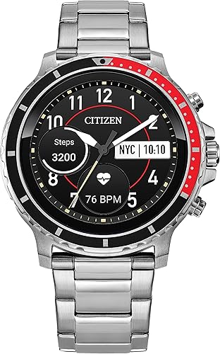 Citizen CZ Smart reloj inteligente de acero inoxidable con pantalla táctil con monitor de ritmo cardíaco GPS altavoz Bluetooth y notificaciones para