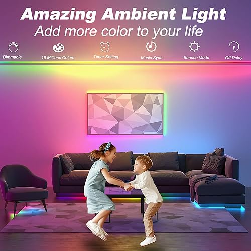 Miniatura 4 de LED Strip Lights 6 Pre-Cut Led Light Strip with Remote & APP Dimmable,RGB Color Changing led Lights Strip for tv Backlight, Bedroom,