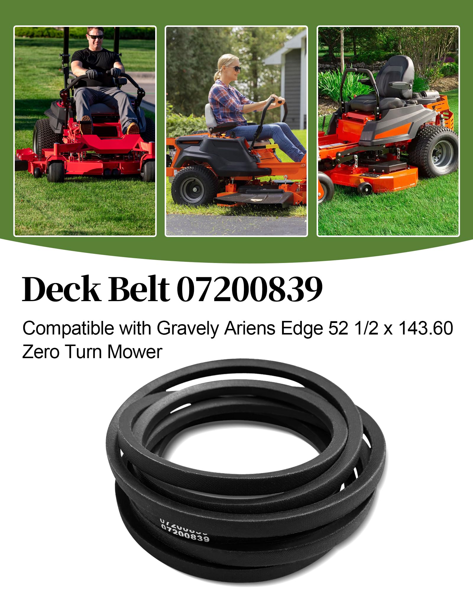 crowleydriveです Amazon.com : WADYDZMFCF Deck Belt 07200839 Compatible with