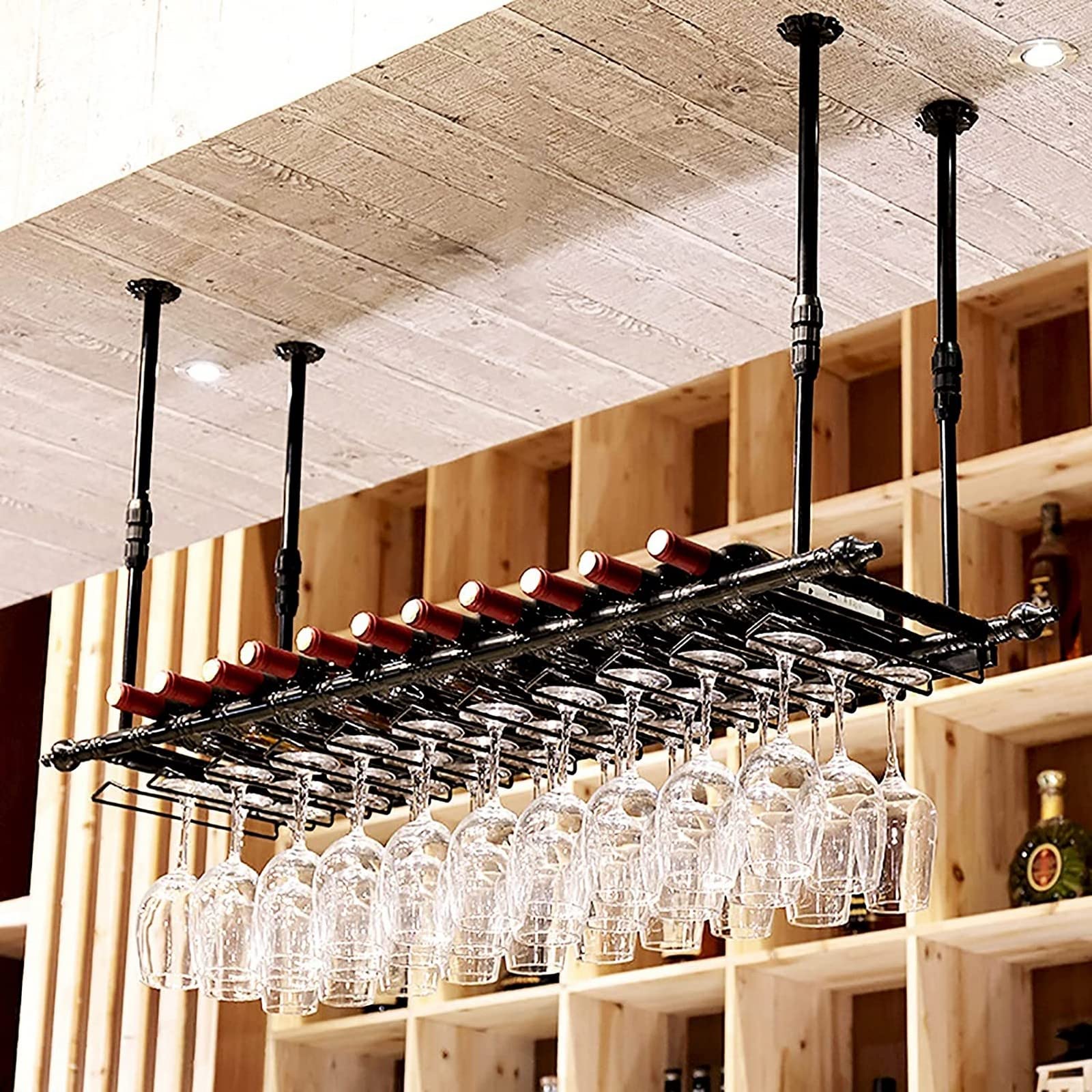 Support de rangement pour verres à champagne suspendu pour cuisine et bar
