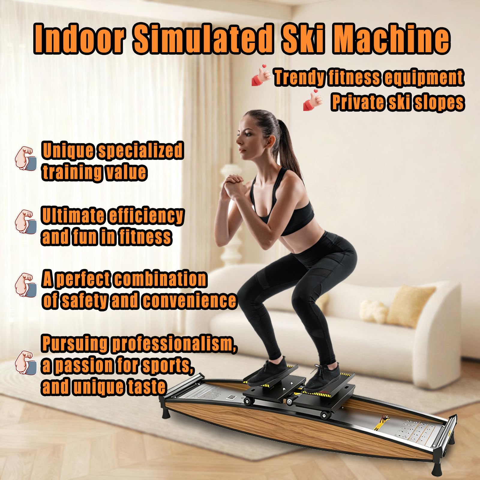 Allenatore di Sci da Discesa e Cross Trainer 3D, attrezzo per Esercizi con Allenamento di Sci, Resistenza Regolabile (0-100 kg), per Appassionati di Sci, Appassionati di Fitness.