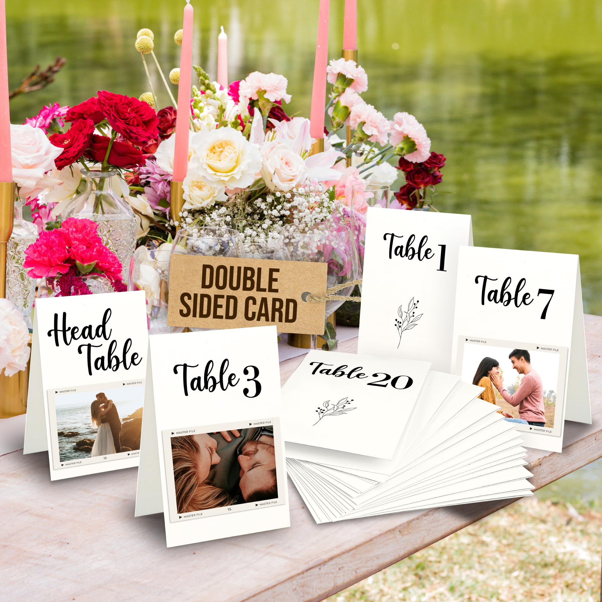 Woodamore Black Wedding Table Numbers 1-20 - Photo Table Numbers For Wedding Reception 1-20, White Paper Table Number Cards For Party, Birthday,