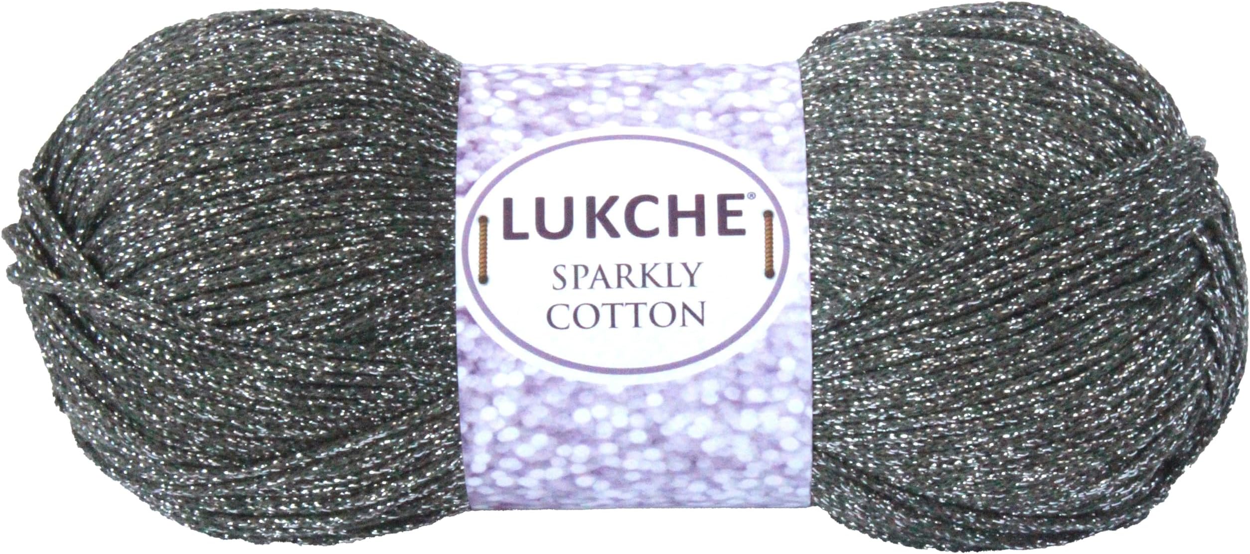 Sparkle Cotton Yarn – 85% Cotton / 15% Metallic 3.5 oz, 262 Yards Crochet, Knitting, and Crafting Soft, Breathable Yarn for DIY Projects, Baby Clothes and Accessories (Olive Green-Silver, 1 Skein)