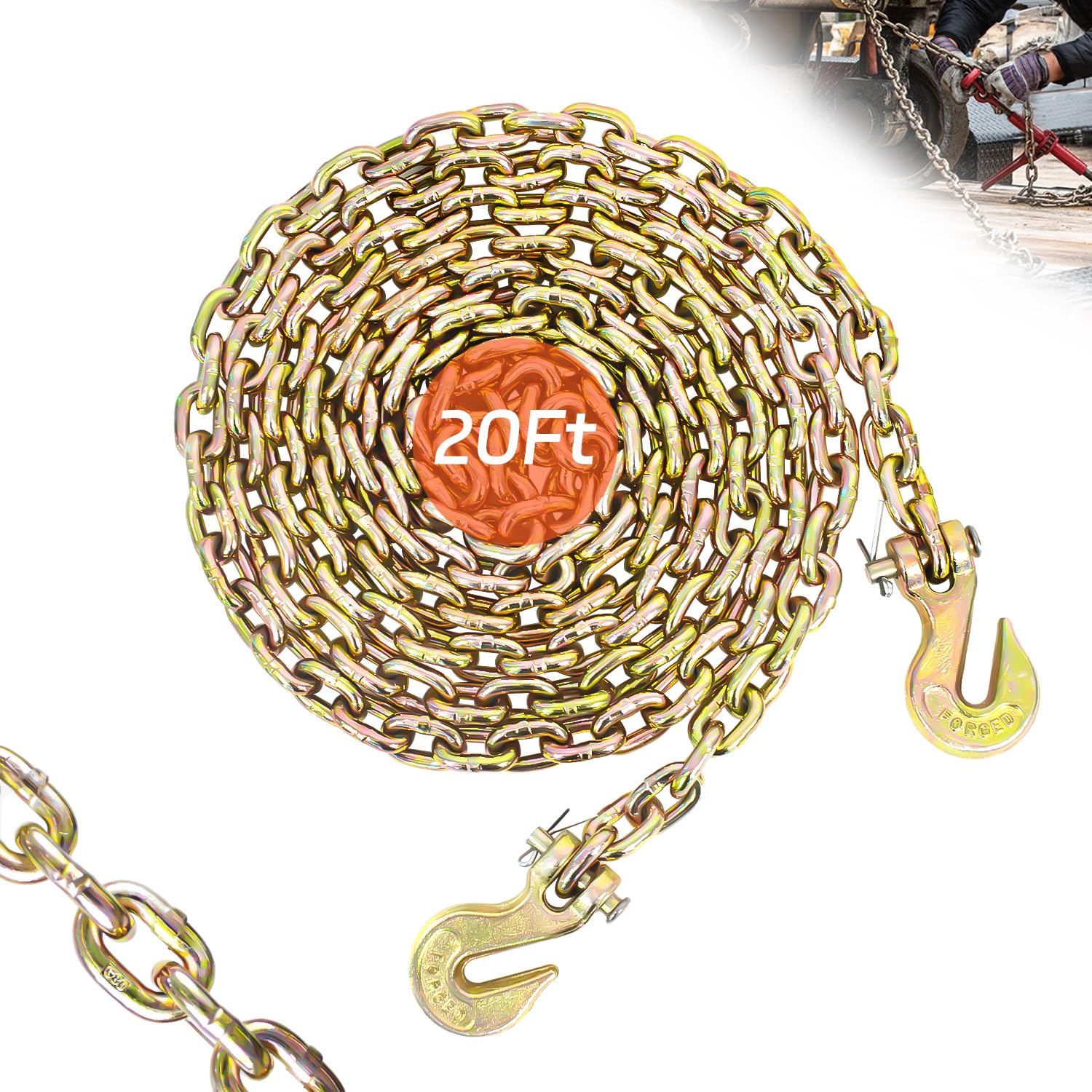 Heavy Duty Transport Binder Chain - 10ft, 7100lbs WLL -11