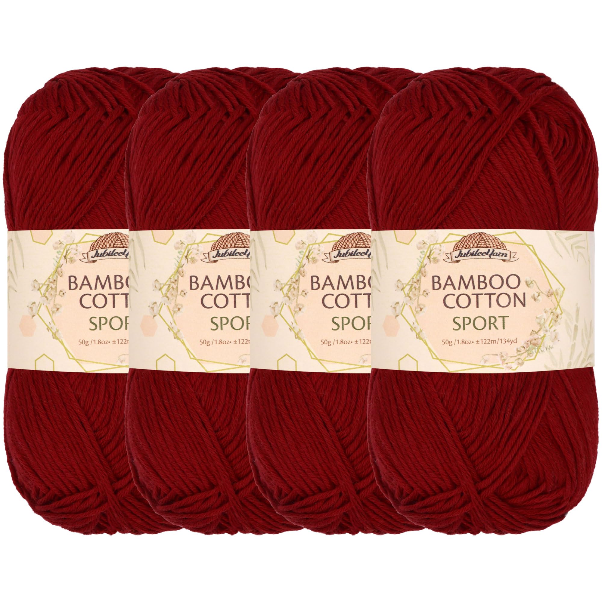 Fil de sport coton de bambou rouge vif pour tricoter des vêtements légers de mi-saison
