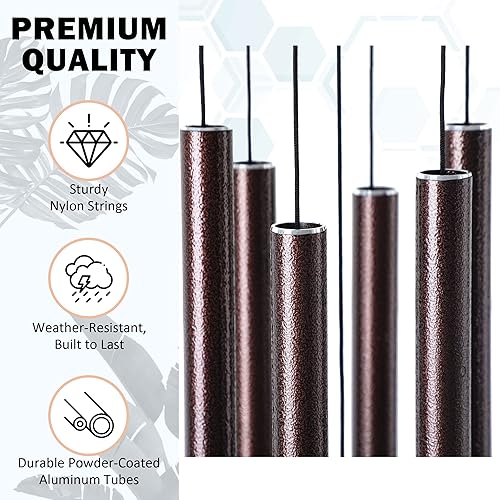 Miniatura 4 de Campanillas de viento para tono profundo exterior, campanillas de viento de 38 pulgadas para exteriores, campanillas de viento de tono profundo,