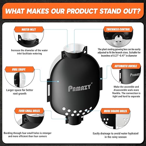Miniatura 4 de Actualizado 9 cajas de cultivo de raíces de árbol con agujeros de drenaje, bola de propagación de raíces de plantas mitad transparente y lazos