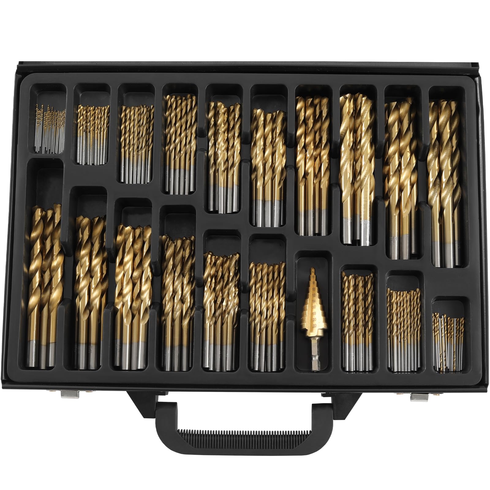 TECPO Lot de 231 forets hélicoïdaux HSS en titane nitré Ø 1-10 mm avec foret affûteur