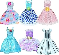 Vista 3 de BJDBUS Mini vestido de bola de 6 piezas para muñeca de 11.5 pulgadas