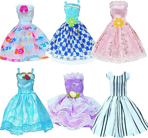 Miniatura 3 de BJDBUS Mini vestido de bola de 6 piezas para muñeca de 11.5 pulgadas