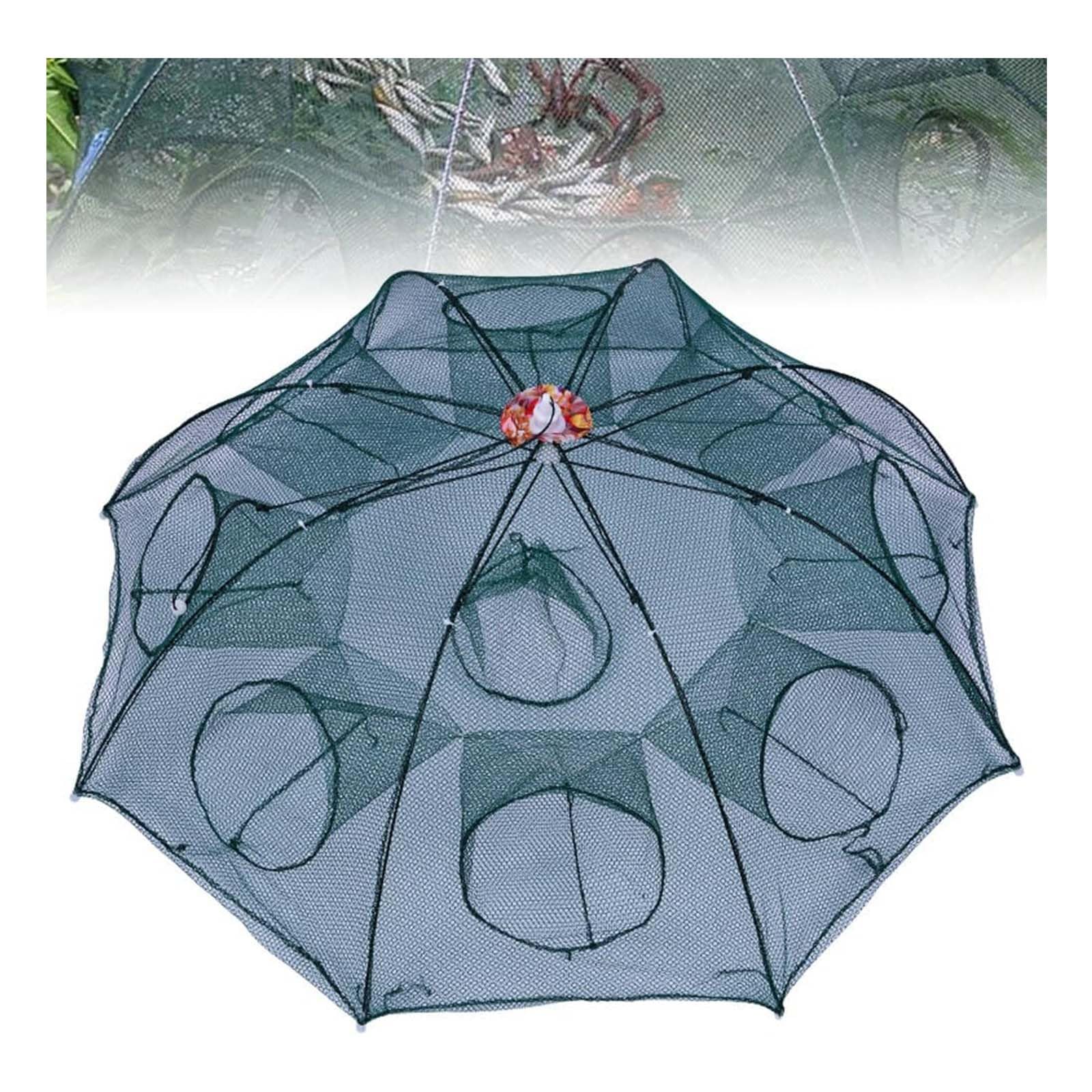 The Magic Foldable Fishing Trap, Fishing Bait Trap, Fish Traps for Large Fish, Portable Bait Cage Traps Magic Fishing Net, Portable Fishing Net for Catching Fish Shrimp Crab Crawfish (12 Holes)