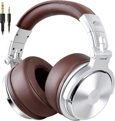 OneOdio - Auriculares de diadema con cable para graves con controlador de 50 mm, auriculares plegables ligeros con Shareport y micrófono para