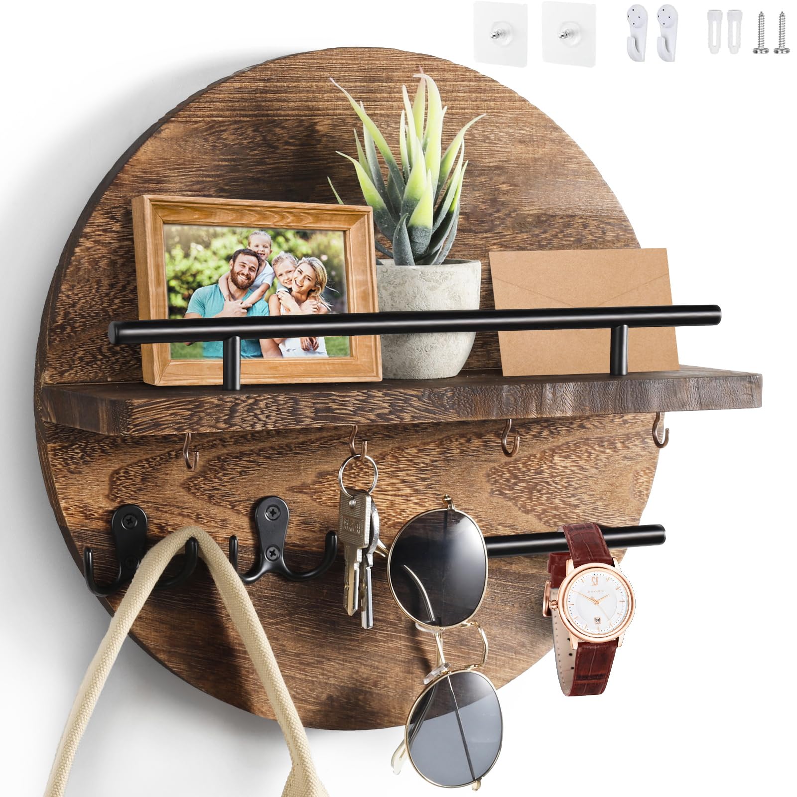 Stileitaliano appendichiavi da muro color legno personalizzato home casetta cuore portachiavi personalizzabile da parete in legno naturale porta chiavi