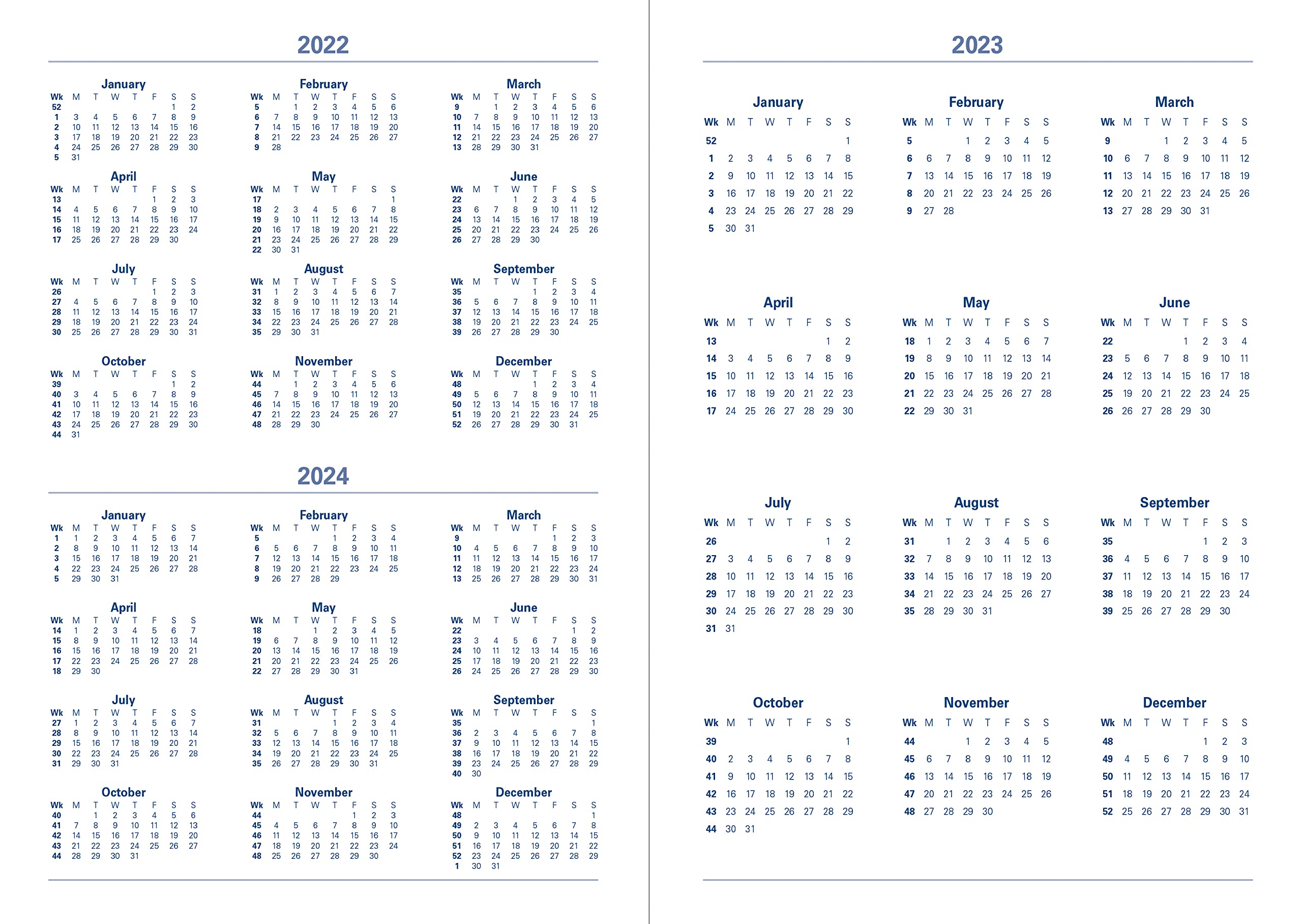 Letts Block A5 week to view 2023 diary - black - Image 3