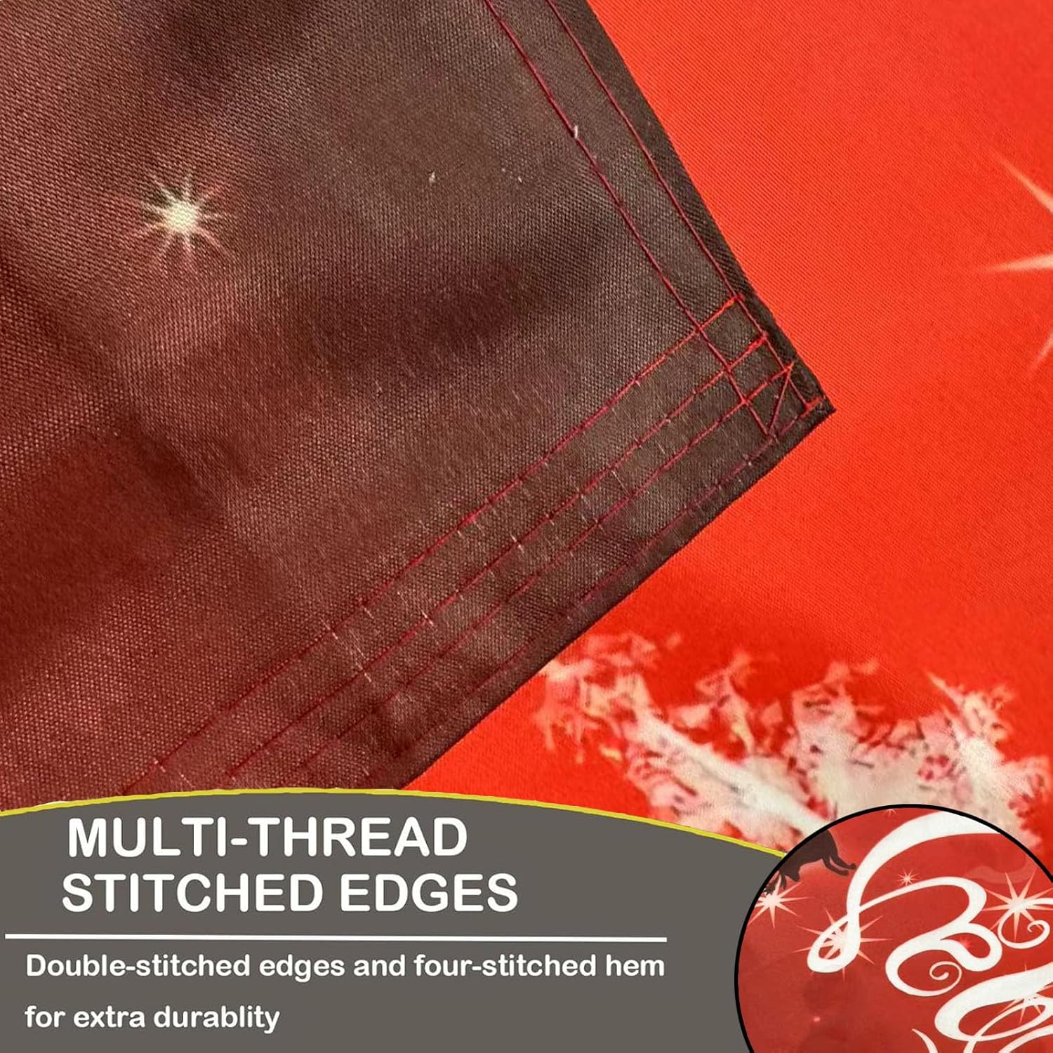 Christmas New Year Flags 3x5 Outdoor Double Sided-3 Ply Merry Xmas Flags with Santa Claus Sleigh Reindeers 2 Brass Grommets For Vacation Holidays Party Gifts Outdoor Outside - Image 2