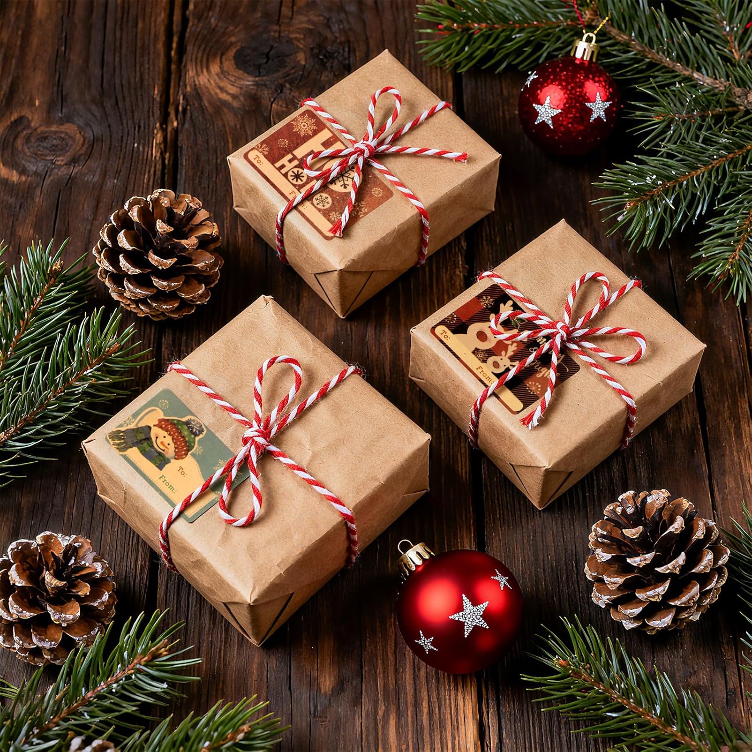 250pcs Christmas Gift Tags Self-Adhesive - 2"x3" Festive Paper Gift Name Tags for Presents and Bags, Holiday Gift Tags - Image 6