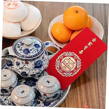 Amazon | AOKWAWALIY 12個 中国の結婚式の赤い封筒 中国のお金の封筒