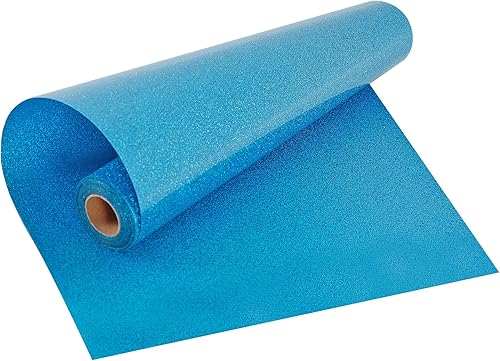 Miniatura 5 de Rollos de vinilo de transferencia de calor HTV con purpurina azul cielo de 12 pulgadas por 5 pies, rollo de planchado para planchar en camisetas y