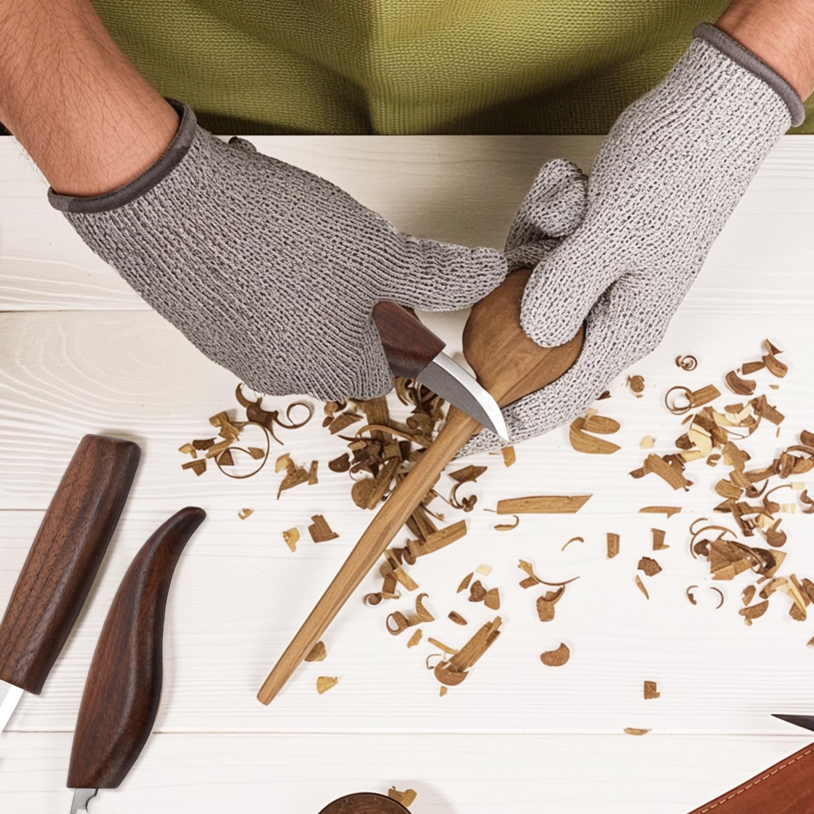 Gubias Para Tallar Madera Herramientas De Tallado De Detalles De 15 Piezas, Formones Para Madera Raspador De Madera Con De Nogal Y Kit De Tallado Con Piedra De Pulido Y Afilado