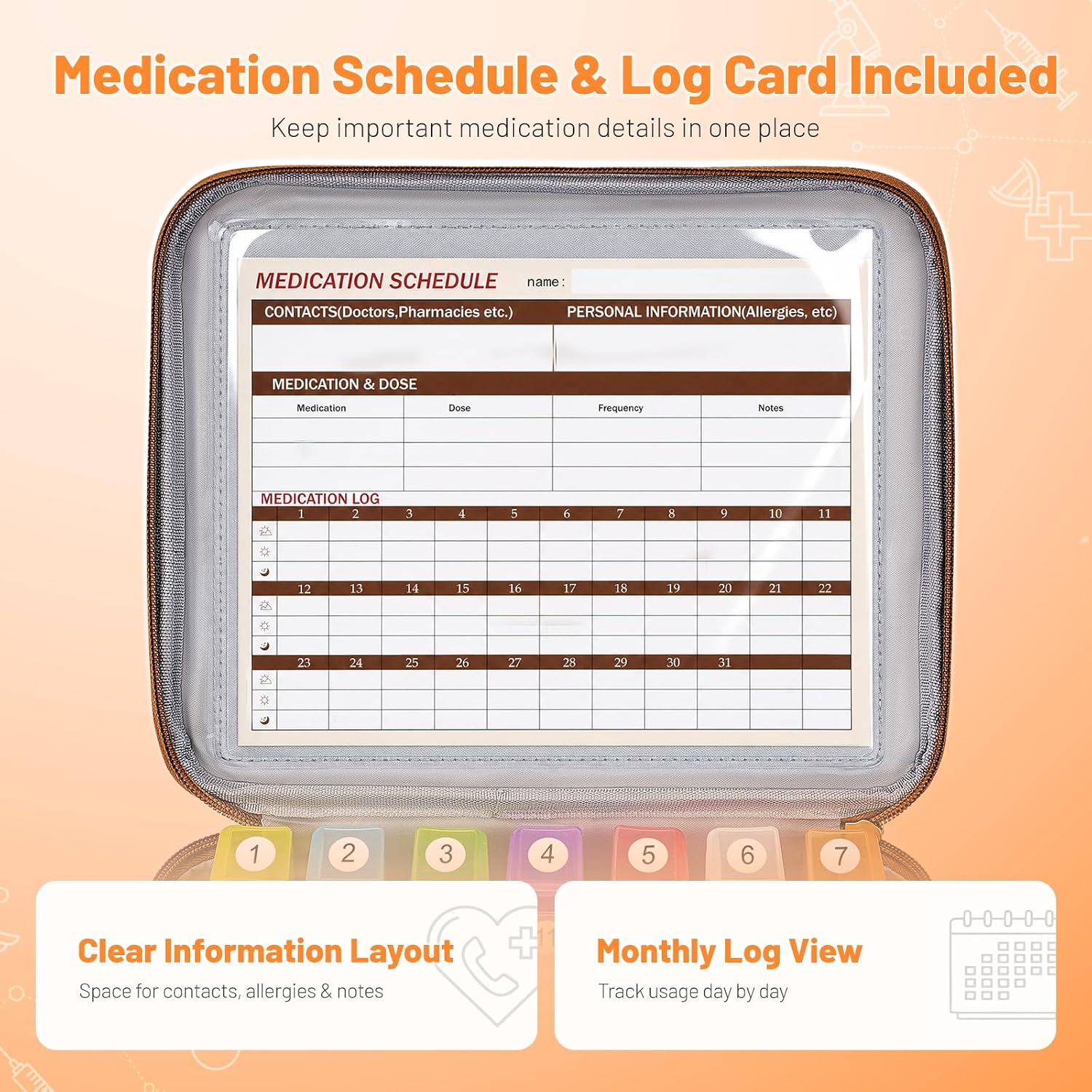 Mancro Monthly Pill Organizer 3 Times a Day, with 31 Day AM PM Pill Box image 5