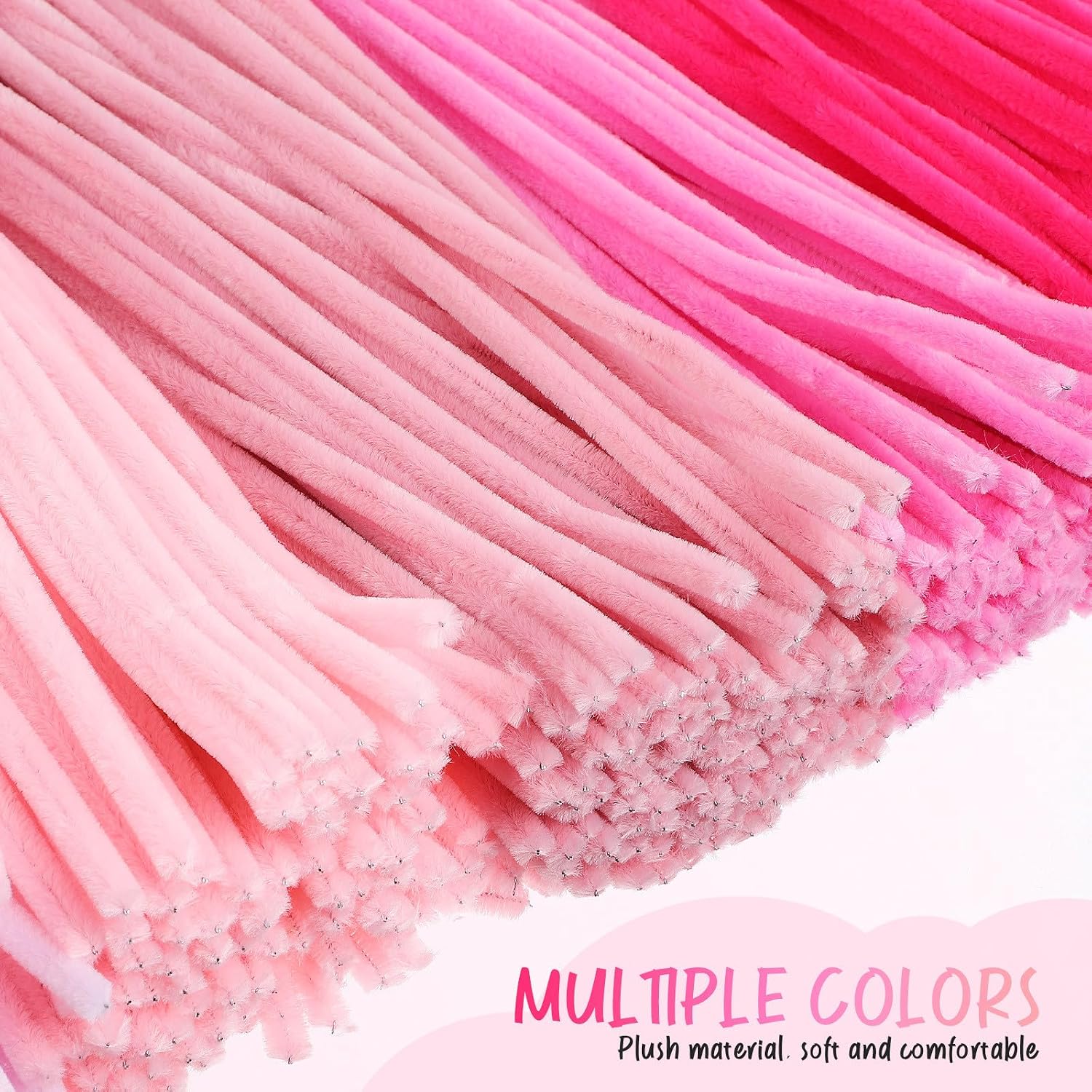 Abaodam 500 Pcs Chenille Stem Pipe Cleaners for Crafting DIY Soft Fuzzy Twisting Rods Kids Handmade Flower Art Supplies 11.65X0.27In