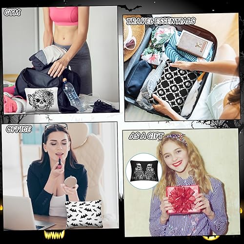 Miniatura 7 de Kajaia 12 bolsas de maquillaje, lindo bolso de viaje portátil, bolsillo para artículos de tocador, organizador de maquillaje, bolsa con cremallera,