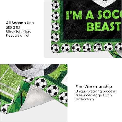 Miniatura 7 de ALBRINT Regalos de fútbol, manta de fútbol, regalos de fútbol para niños, mantas de fútbol para niños, regalos para amantes del fútbol, regalos para
