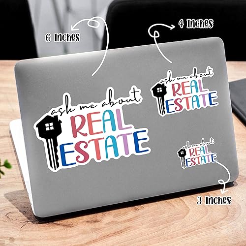 Miniatura 2 de Hadatka1921 Calcomanías con texto en inglés "Ask Me About Real Estate, Agent Worker Labor Day", impermeable, para automóvil, laptop, pared, ventana,