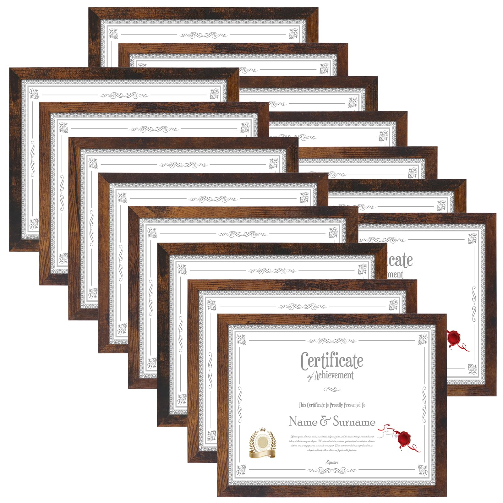 Cadres photo marron 21,6x27,9 cm lot de 15 pour certificat et document