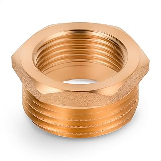 HYDROBIL Water Pipe Plumbing Fittings 1" BSP Male x 3/4" BSP Female Reducer Bushing, BSP Fittings, Brass, Plumbing Joints and Connections, 10 Bar, Max. Temp. 95°C, BSP Connector