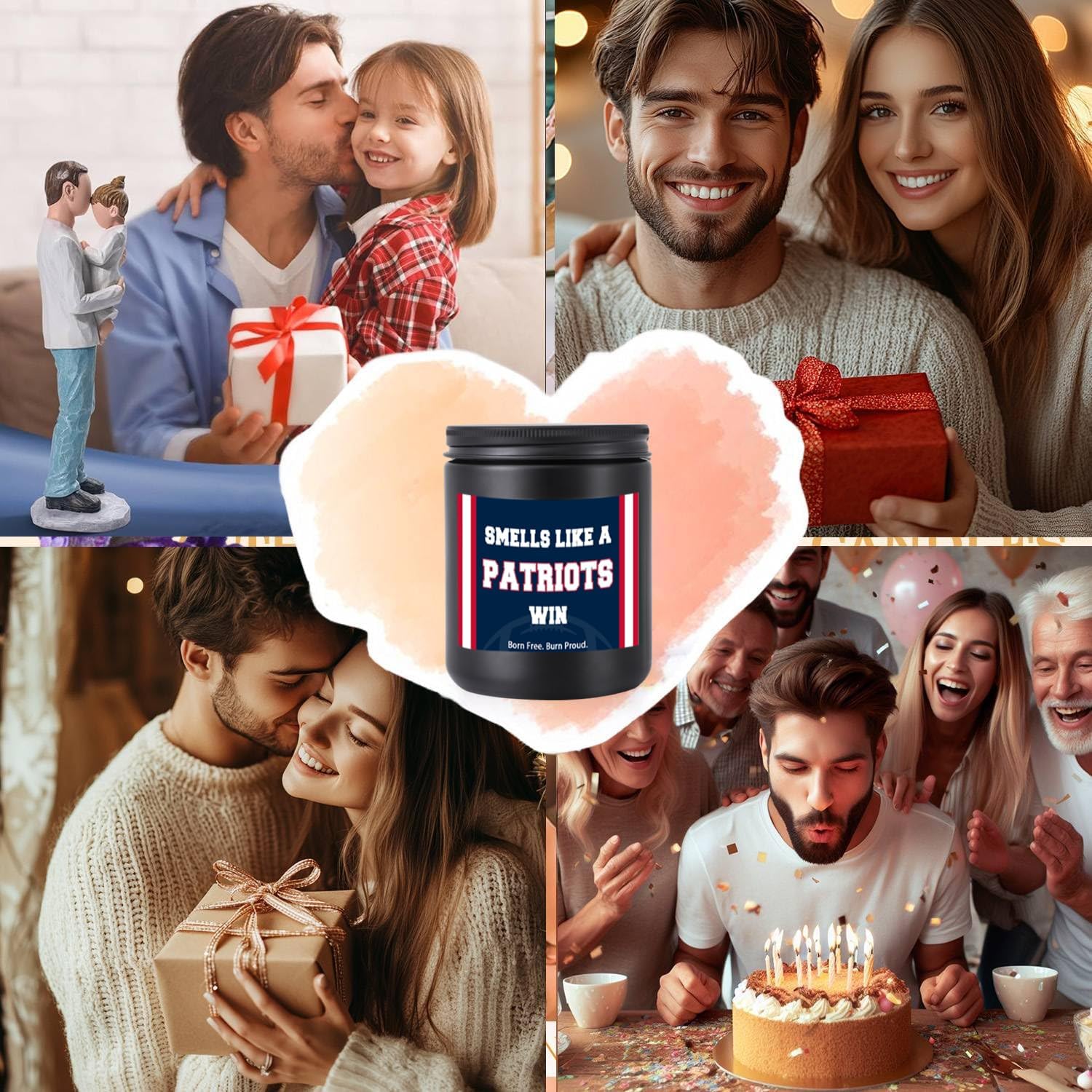 Smells Like A Patriots Win Scented Candle Football Themed Merch Fan Shop Men Women Sport Stuff Gear Decor England Team Accessories Bf Boyfriend Naughty Weird Novelty Cool Special Present Funny Gifts - Image 3