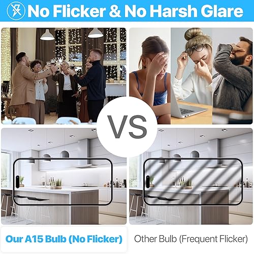 Miniatura 5 de ORALUCE Bombilla LED A15 de 5 vatios de luz diurna blanca 5000 K, equivalente a 40 W, bombilla de lámpara de mesa equivalente a 40 W, base de
