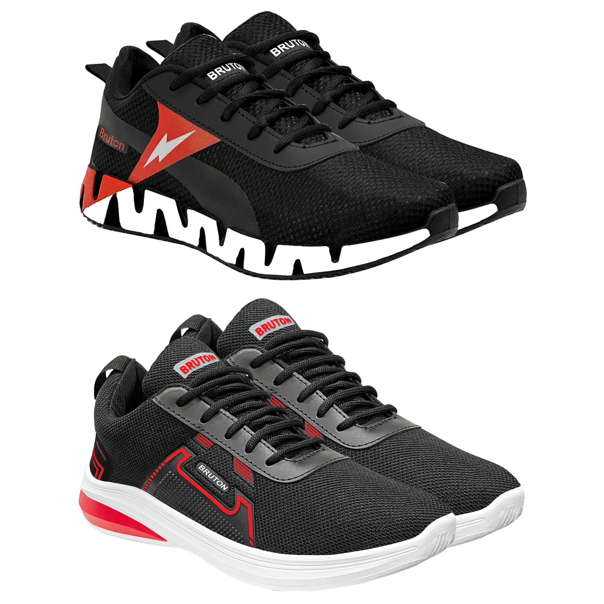 BRUTON Running Sport Shoes | Casual Shoes | Sneakers | Stylish Yoga Shoes for Men (Pack of 2, Size -8) Black (B0CCL9S145) Amazon Price History, Amazon Price Tracker