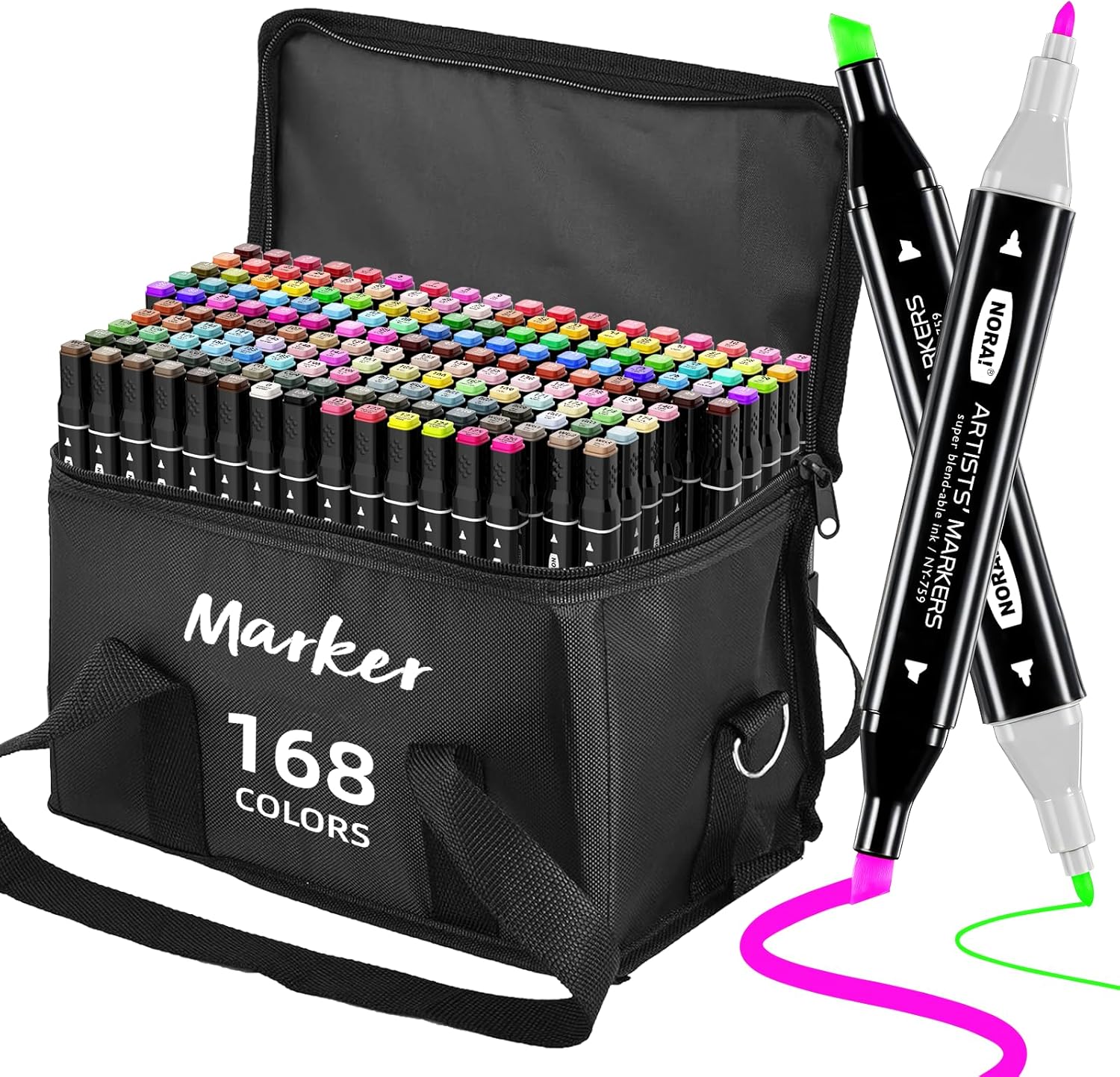 Alcohol Markers, 80 Permanent Art Coloring Markers for Adult Coloring Books Artist Adults Cozy Coloring Illustrations, Book Painting Card Making,Dual Brush Tip-Fine and Chisel Tip