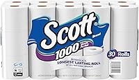 Vista 15 de Scott - 1000 hojas por rollo de papel higiénico, 4 rollos, toallas de baño