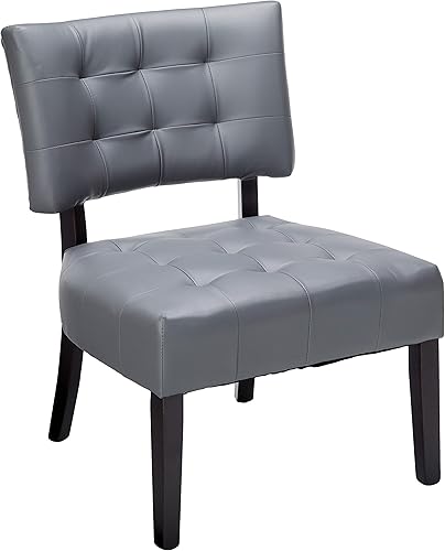 Miniatura 11 de Roundhill Furniture AC002GY - Silla maxi grande, modelo Bally Blended, silla de piel, color gris., Madera Noble, Rojo Rojo