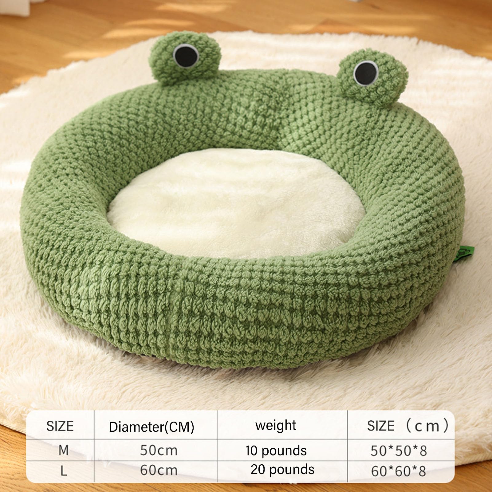 Round Cat Bed Cat Dog Bed Small Pet Bed Fluffy Cat Bed Round Fluffy Dog Bed Pet Cat Dog Bed Cute Cat Bed Calming Donut Dog Bed Calming Pet Bed Small Kitten Bed Warm Pet Bed Suit for 4Kg