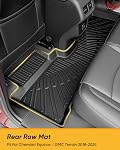 Floor Mats & Backrest Cargo Liner for Chevy Equinox for GMC Terrain | 2018-2024 Custom Fit High-Grade Long-Lasting TPE Easy to Install Clean All-Weather Protection Full Set Accessories Black