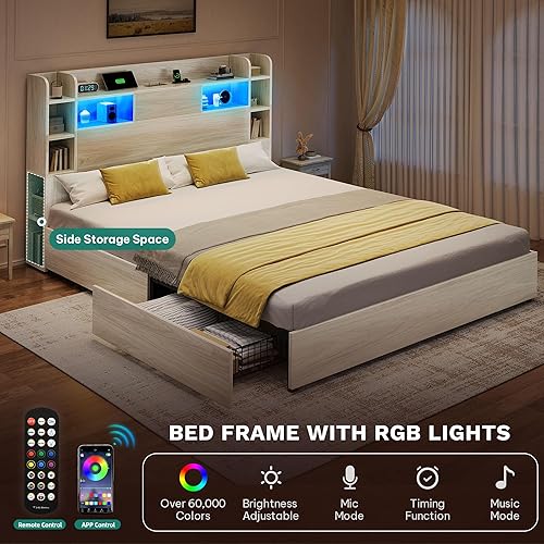 Miniatura 3 de DWVO Base de cama Queen con cabecera ajustable, plataforma tapizada de 14 pulgadas con soporte de listones de madera resistente, soporta hasta 1000