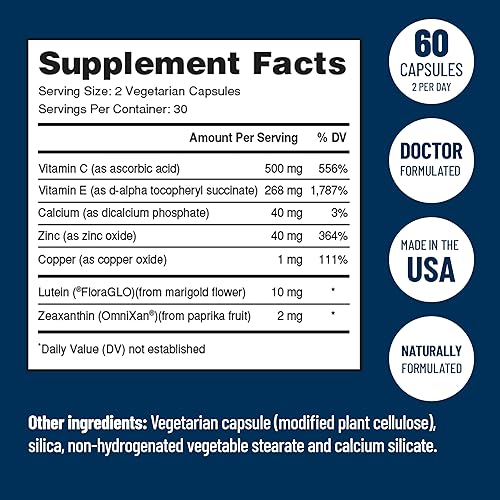 Miniatura 7 de AREDS 2 Select - Vitaminas para los ojos para apoyo macular – Vitaminas para ojos con zeaxantina más luteína suplemento macular – Fórmula de salud