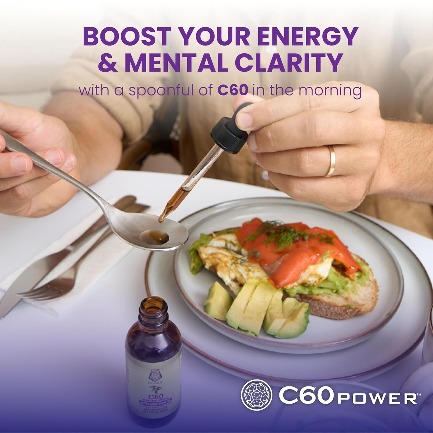 C60 Power C60 in Organic Extra Virgin Olive Oil - Natural Wellness & Antioxidant Support for Men & Women, 99.99% Pure Carbon Fullerenes, Promotes Energy, Mental Clarity, & Stamina - 2 fl oz Bottle - Image 8