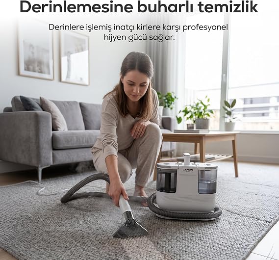 Xenon Smart Buharlı Halı Yıkama & Koltuk Temizleme Makinesi 1700W | 16kPa Vakum Buhar Sıcak Su Turbo X6161