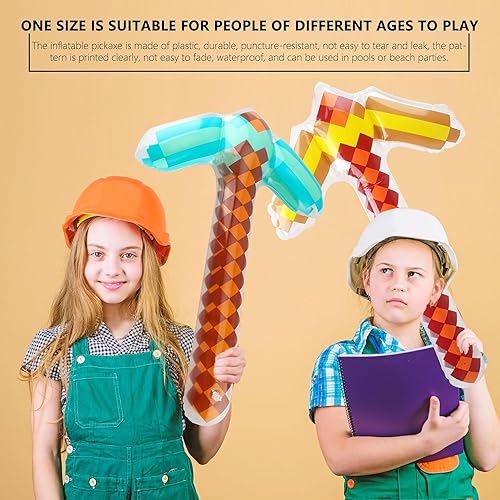 Miniatura 4 de Paquete de 10 piquetas inflables de 28 pulgadas, juguetes inflables de píxeles para niños, recuerdos de fiesta, Halloween, carnaval, cumpleaños,