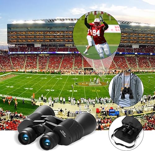 Miniatura 6 de Prismáticos de alta potencia de 10 x 50 para adultos, binoculares impermeables con visión de poca luz BAK-4, lente FMC para observación de aves