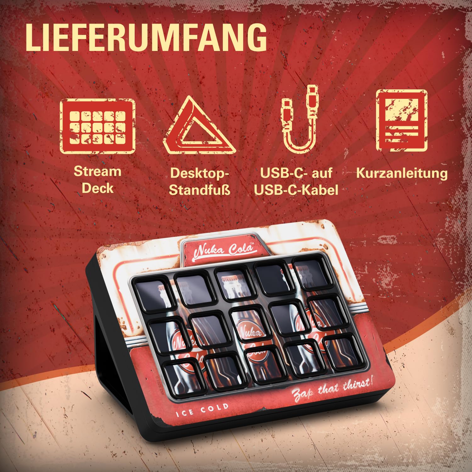 Elgato Nuka-Cola Stream Deck – Fallout Special Edition Customizable LCD Keypad for Streaming, Content Creation, and Studio Control