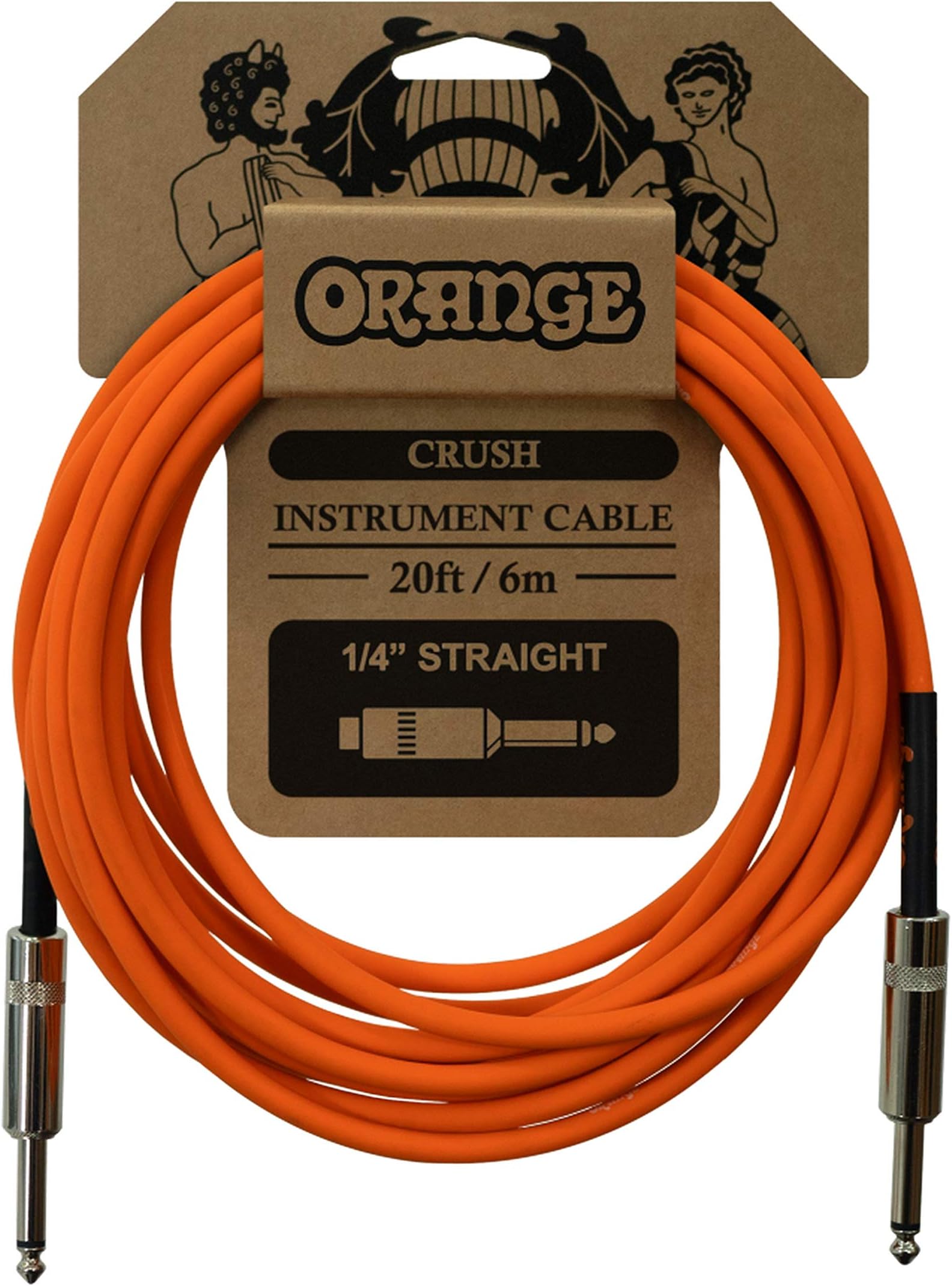 Orange Crush Instrument Cable 20ft/6m 1/4" Straight CA036 Guitar Cable